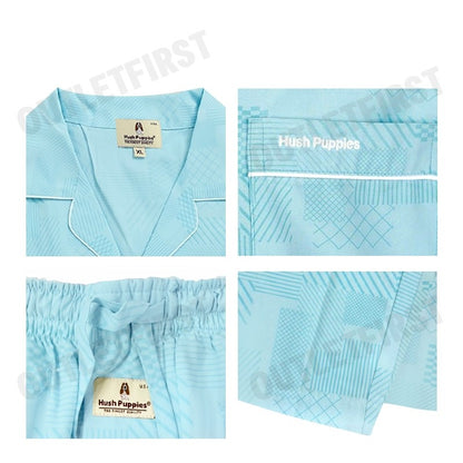 HUSH PUPPIES รุ่น MEN'S LONG-SLEEVE SLEEPWEAR SET CODE: HU H8B850 (BLUE) เซ็ทชุดนอนผู้ชาย ชุดนอนฮัชพัพพี ชุดนอนสีฟ้า