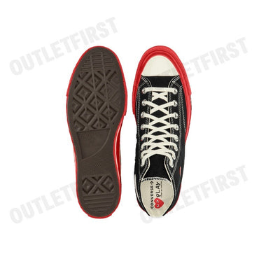 PLAY COMME DES GARÇONS X CONVERSE รุ่น CHUCK 70 LOW TOP CODE: A01795C  รองเท้าผ้าใบ รองเท้าข้อต่ำ รองเท้ายูนิเซ็กส์