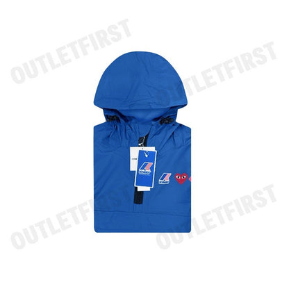PLAY COMME DES GARÇONS X K-WAY รุ่น MEN HALF ZIP JACKET CODE: AZ J506 051 2 2 (BLUE/BLACK) เสื้อแจ็คเก็ตผู้ชาย