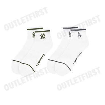 MLB รุ่น UNISEX BASIC LOW SOCKS 2 PAIRS SET CODE: 3ASOS034N 00KAL ถุงเท้า ถุงเท้าสีขาว ถุงเท้าข้อสั้น