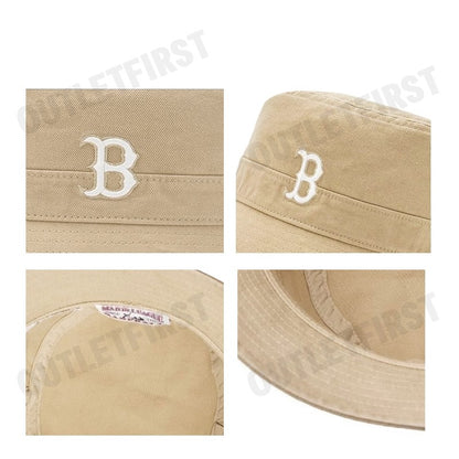 MLB รุ่น BASIC MEDIUM LOGO VINATGE-WASHING BUCKET HAT CODE: 3AHTB035N 43BGL หมวกบักเก็ต หมวกสีเบจ หมวกเอ็มแอลบี