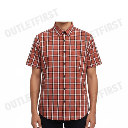 GUY LAROCHE รุ่น MAN'S SHORT SLEEVES SHIRT CODE: BAC1202S3OR เสื้อเชิ้ต เสื้อแขนสั้น เสื้อผู้ชาย เสื้อลายสก๊อต