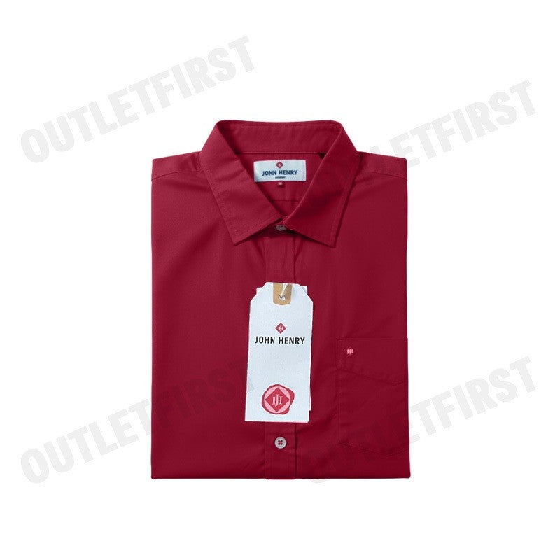 JOHN HENRY รุ่น MEN'S LONG SLEEVES SLIM FIT SHIRT (RED) CODE: JH F424MSLSM29 เสื้อเชิ้ต เสื้อแขนยาว เสื้อเชิ้ตผู้ชาย