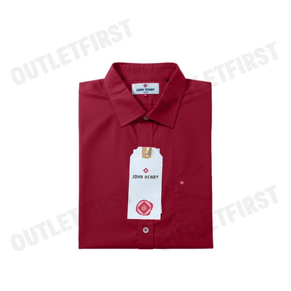 JOHN HENRY รุ่น MEN'S LONG SLEEVES SLIM FIT SHIRT (RED) CODE: JH F424MSLSM29 เสื้อเชิ้ต เสื้อแขนยาว เสื้อเชิ้ตผู้ชาย