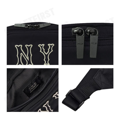 MLB รุ่น COOPERS MEGA LOGO NEW YORK YANKEES BELT BAG CODE: 3AHSM054N 50BKS กระเป๋าคาดเอว กระเป๋าคาดอก กระเป๋าสีดำ