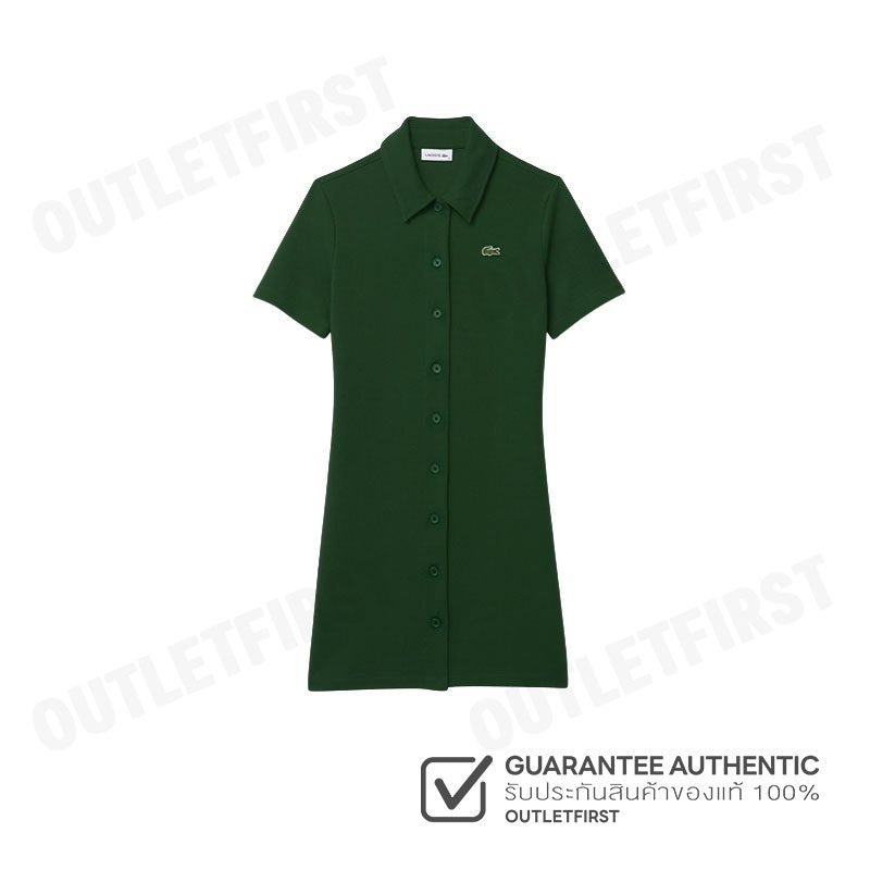 LACOSTE รุ่น WOMEN’S ORGANIC COTTON BUTTONED POLO DRESS CODE: EF6922 10 132 ชุดเดรส เดรสคอปก เดรสผู้หญิง