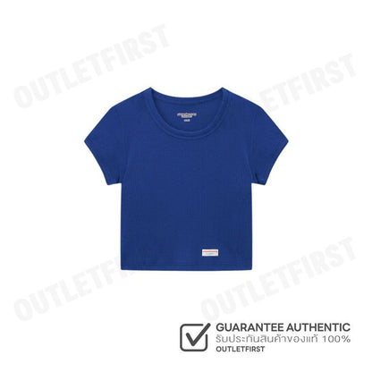 ALEXANDER WANG รุ่น CROPPED SHORT-SLEEVE TEE IN RIBBED COTTON JERSEY CODE: 8CC2238046 420A เสื้อครอป เสื้อยืด ผู้หญิง