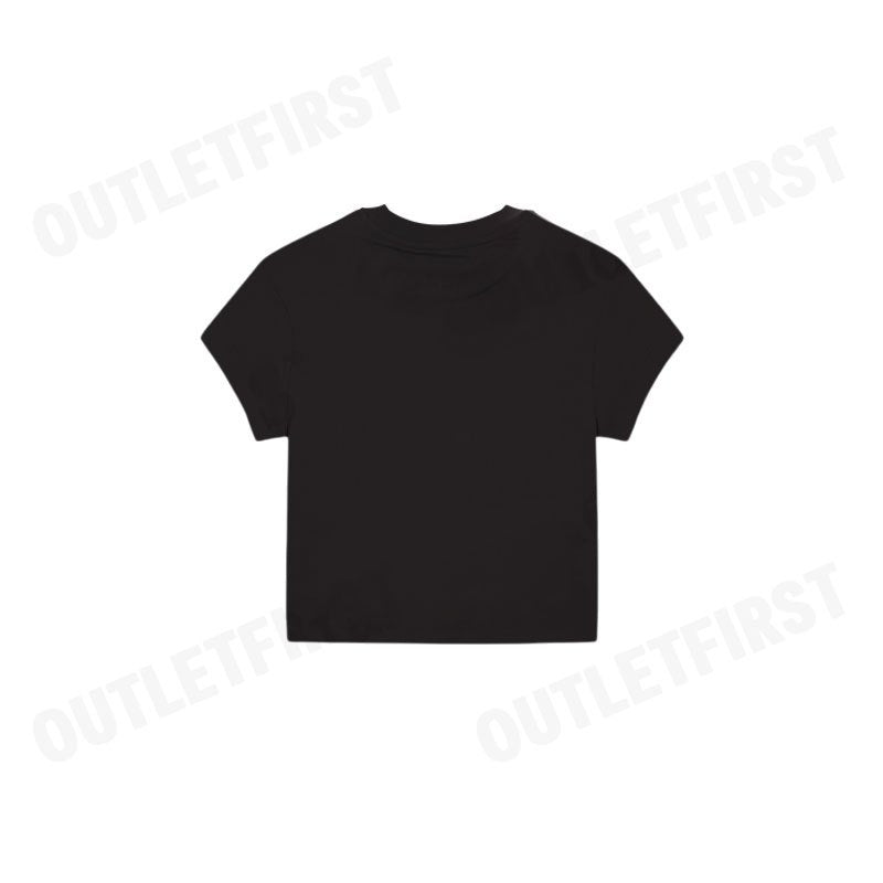 CALVIN KLEIN JEANS WOMEN'S LOGO BABY CROP SHORT SLEEVE T-SHIRT COLOR BLACK CODE: 47AB817 UB1