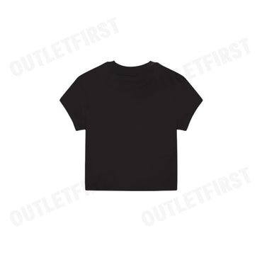CALVIN KLEIN JEANS WOMEN'S LOGO BABY CROP SHORT SLEEVE T-SHIRT COLOR BLACK CODE: 47AB817 UB1