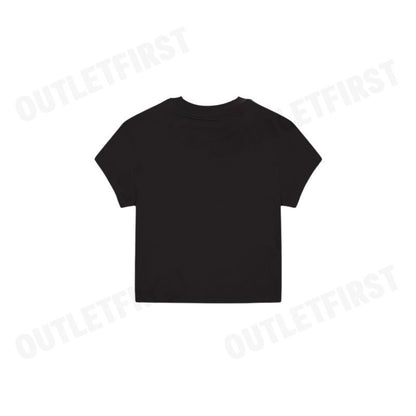CALVIN KLEIN JEANS WOMEN'S LOGO BABY CROP SHORT SLEEVE T-SHIRT COLOR BLACK CODE: 47AB817 UB1