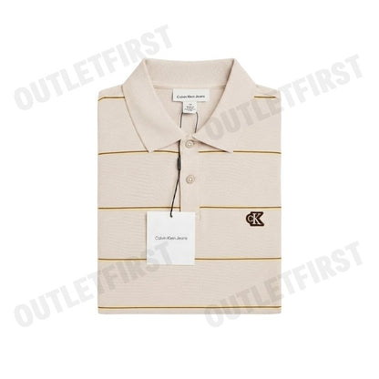 CALVIN KLEIN JEANS รุ่น MEN'S TEXTURED STRIPE EASY POLO SHIRT CODE: 4RC269G PDJ เสื้อโปโล เสื้อแขนสั้น เสื้อผู้ชาย