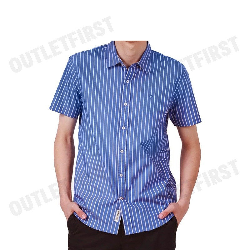 JOHN HENRY รุ่น MEN'S SHORT SLEEVES SLIM FIT SHIRT (BLUE) CODE: JH F424MSSSM43 เสื้อเชิ้ตแขนสั้น เสื้อผู้ชาย เสื้อจอร์น