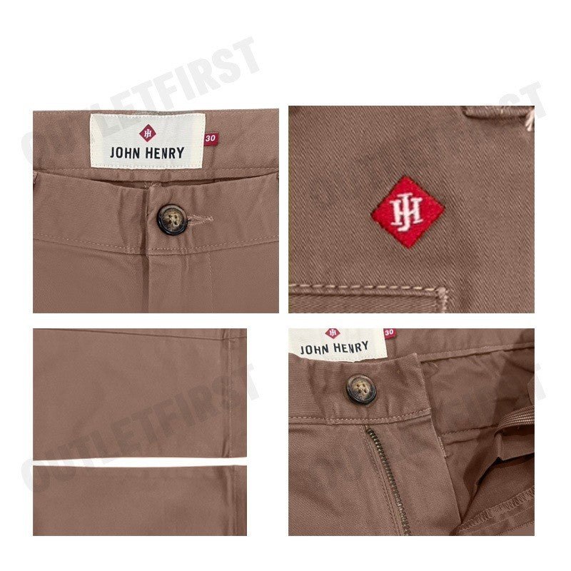 JOHN HENRY รุ่น MEN'S SLIM FIT PANTS (KHAKI) CODE: JH F324MPTSM04 กางเกงขายาว กางเกงผู้ชาย กางเกงทำงาน