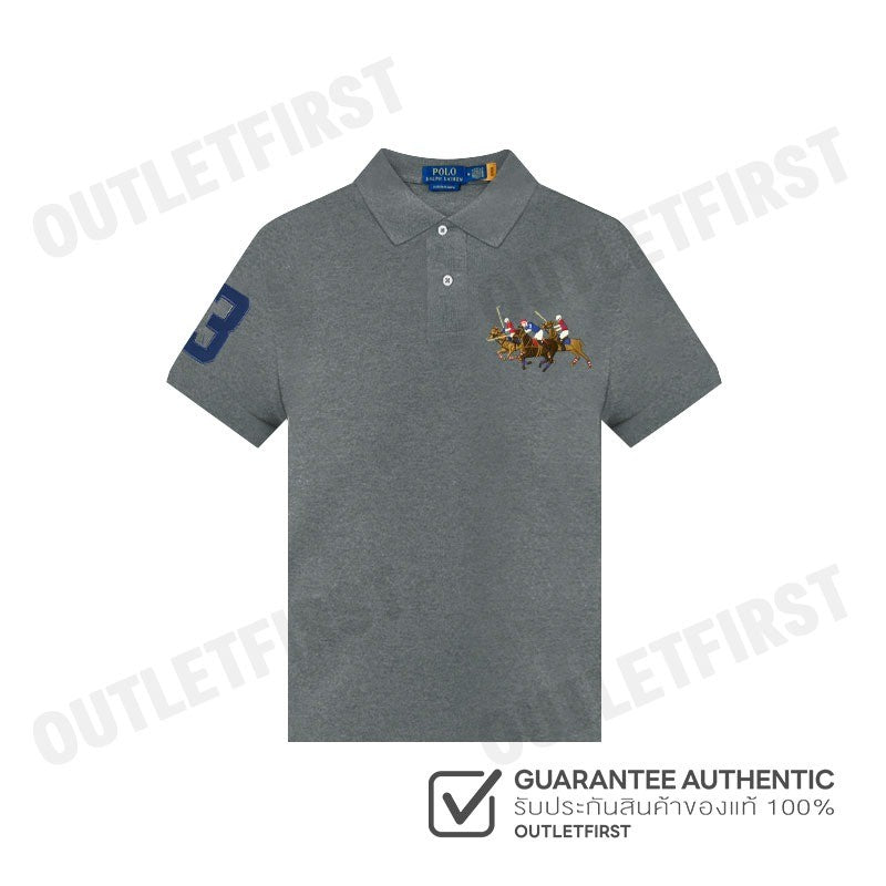 POLO RALPH LAUREN รุ่น CUSTOM SLIM FIT TRIPLE-PONY POLO SHIRT CODE: 710868798006 เสื้อโปโล เสื้อโปโลผู้ชาย โปโลแขนสั้น