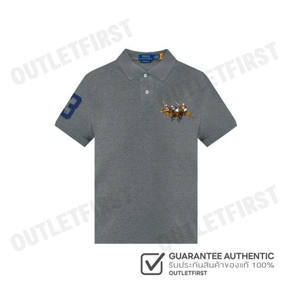 POLO RALPH LAUREN รุ่น CUSTOM SLIM FIT TRIPLE-PONY POLO SHIRT CODE: 710868798006 เสื้อโปโล เสื้อโปโลผู้ชาย โปโลแขนสั้น