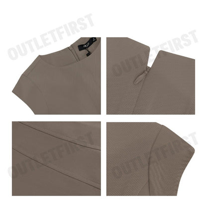 G2000 รุ่น WOMEN'S FIT & FLARE SHAPE DRESS CODE: 46231006 17 ชุดเดรสผู้หญิง ชุดกระโปรง สีเบจ กากีเข้ม