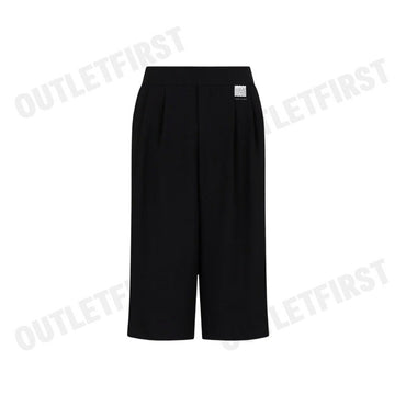 ARMANI EXCHANGE รุ่น WOMEN'S ASV A LINE COLLECTION 3/4 PLEATED TROUSERS CODE: 6DYP40 YN8JZ 1200 กางเกงขาสั้นผู้หญิง สีดำ