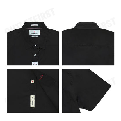 JOHN HENRY รุ่น MEN'S SHORT SLEEVES SLIM FIT SHIRT (BLACK) CODE: JH F624MSSSM53 เสื้อเชิ้ตแขนสั้นผู้ชาย เสื้อสีดำ ทำงาน