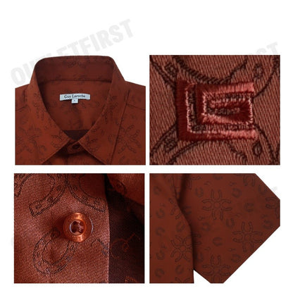 GUY LAROCHE รุ่น MAN'S LONG SLEEVES SHIRT  CODE: BAC9205W3BR เสื้อเชิ้ต เสื้อแขนสั้น เสื้อผู้ชาย