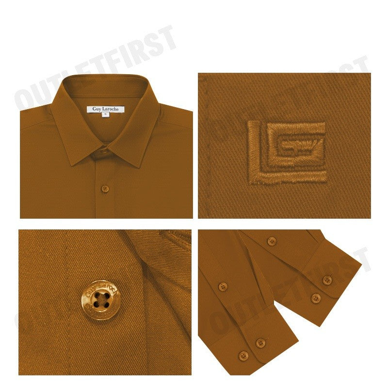 GUY LAROCHE รุ่น MAN'S LONG SLEEVES SHIRT CODE: BAB6250P4BR เสื้อเชิ้ต เสื้อแขนยาว เสื้อผู้ชาย