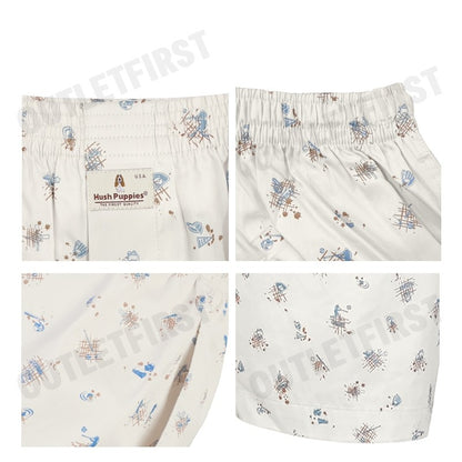 HUSH PUPPIES รุ่น MEN'S BOXER SHORTS SLEEPWEAR CODE: HU H3W274 (BEIGE) กางเกงขาสั้นผู้ชาย กางเกงบ๊อกเซอร์ กางเกงฮัชพัพพี