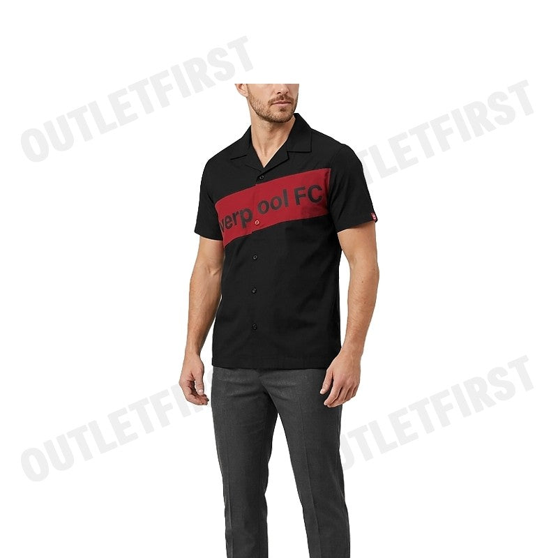 L.F.C รุ่น MEN'S SH LIVERPOOL FC 8K CODE: FC 8K BLACK เสื้อเชิ้ตแขนสั้นผู้ชาย เสื้อเชิ้ตลิเวอร์พูล เสื้อเชิ้ตสีดำ