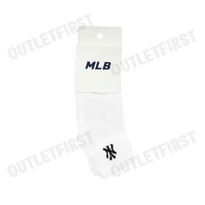 MLB รุ่น UNISEX SMALL LOGO LOW SOCKS 2 PAIRS SET CODE: 3ASOS044N 00WHS ถุงเท้า ถุงเท้าสีขาว ถุงเท้าข้อสั้น
