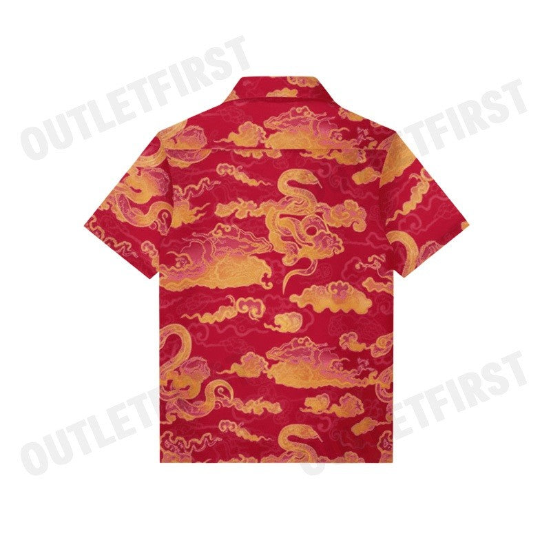 JOHN HENRY รุ่น MEN'S SHORT SLEEVES RELAXED FIT SHIRT (RED) CODE: JH S125MSSRL01 เสื้อเชิ้ต เสื้อแขนสั้น เสื้อผู้ชาย