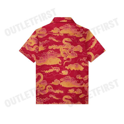 JOHN HENRY รุ่น MEN'S SHORT SLEEVES RELAXED FIT SHIRT (RED) CODE: JH S125MSSRL01 เสื้อเชิ้ต เสื้อแขนสั้น เสื้อผู้ชาย