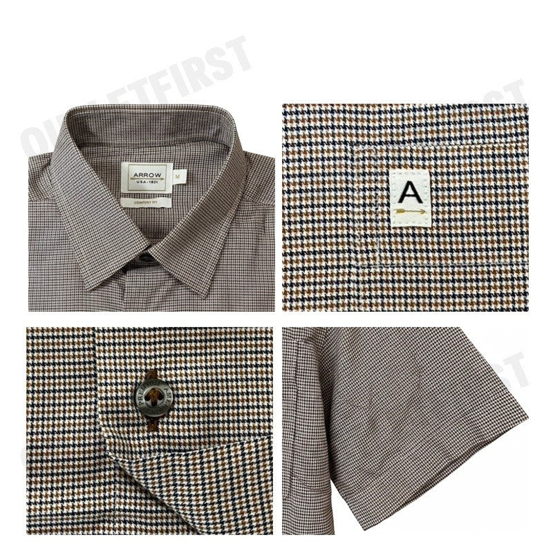 ARROW รุ่น MEN'S PREMIUM COLLECTION SHORT SLEEVES SHIRT CODE: MAPC933W3CSBR  เสื้อเชิ้ต เสื้อแขนสั้น เสื้อผู้ชาย
