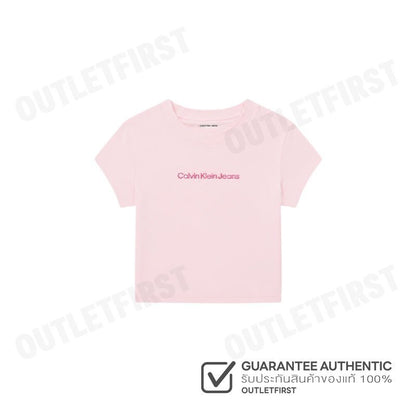 CALVIN KLEIN JEANS รุ่น WOMEN'S LOGO BABY CROP SHORT SLEEVE T-SHIRT CODE: 47AB817 V17 เสื้อครอป เสื้อแขนสั้น ผู้หญิง