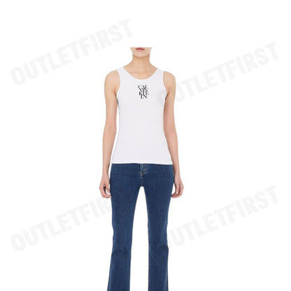 CALVIN KLEIN LOGO GRAPHIC RIB TANK TOP COLOR WHITE CODE: 44C219G YAA