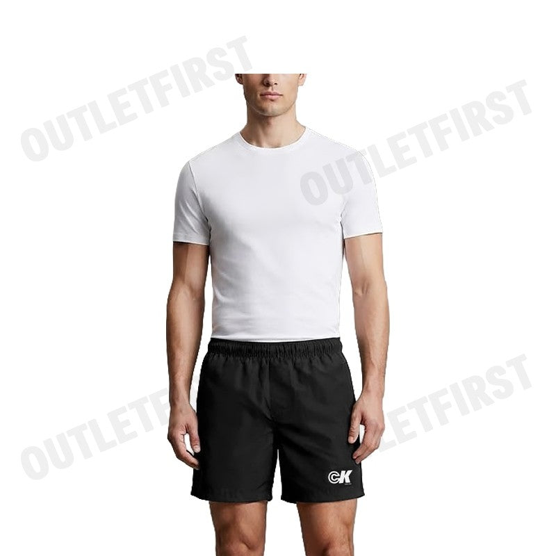 CALVIN KLEIN JEANS รุ่น MONOGRAM GRAPHIC PULL-ON SHORTS CODE: 4RC601G UB1 กางเกงขาสั้น กางเกงสีดำ กางเกงผู้ชาย