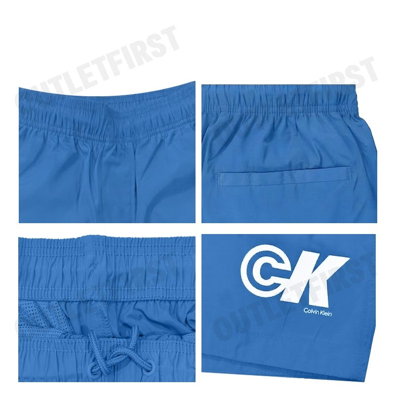 CALVIN KLEIN JEANS รุ่น MONOGRAM GRAPHIC PULL-ON SHORTS CODE: 4RC601G WRB กางเกงขาสั้น กางเกงสีน้ำเงิน กางเกงผู้ชาย