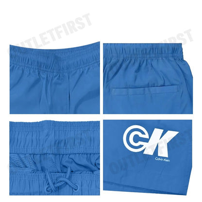 CALVIN KLEIN JEANS รุ่น MONOGRAM GRAPHIC PULL-ON SHORTS CODE: 4RC601G WRB กางเกงขาสั้น กางเกงสีน้ำเงิน กางเกงผู้ชาย