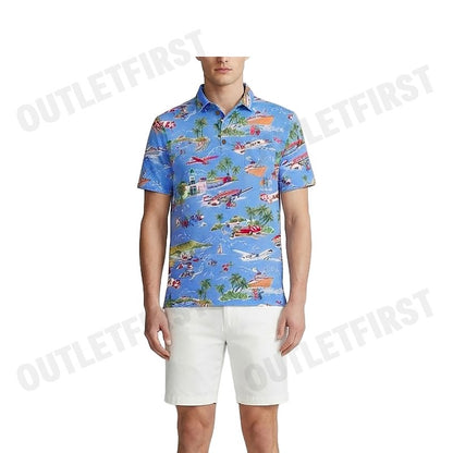 POLO RALPH LAUREN รุ่น STANDARD FIT BEAR LINEN-COTTON POLO CODE: 710966450001 เสื้อโปโล เสื้อคอปกแขน เสื้อผู้ชาย