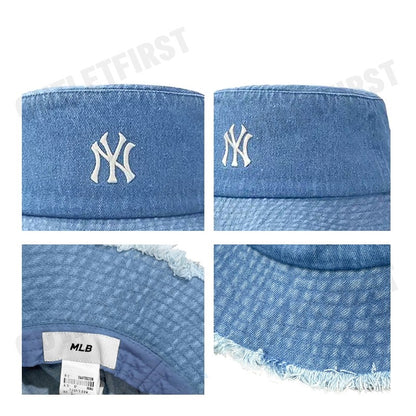 MLB รุ่น UNISEX COLOR DENIM SAFARI BUCKET HAT CODE: 3AHTD025N 50BLL หมวกบักเก็ต หมวกสีฟ้า หมวกเอ็มแอลบี