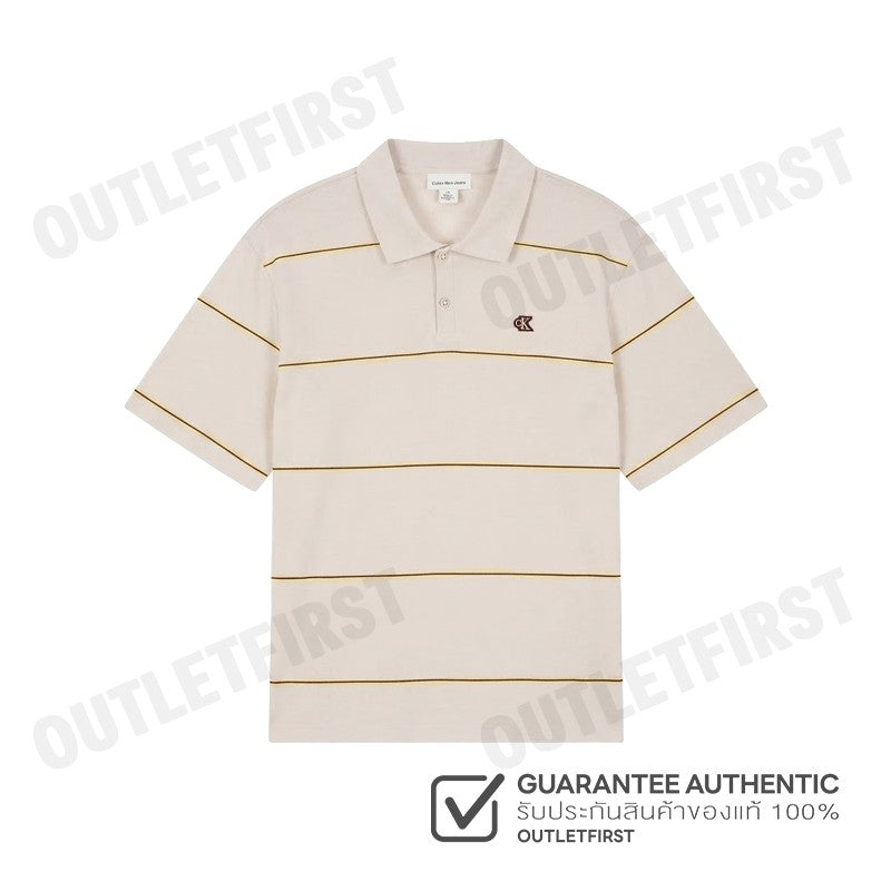 CALVIN KLEIN JEANS รุ่น MEN'S TEXTURED STRIPE EASY POLO SHIRT CODE: 4RC269G PDJ เสื้อโปโล เสื้อแขนสั้น เสื้อผู้ชาย