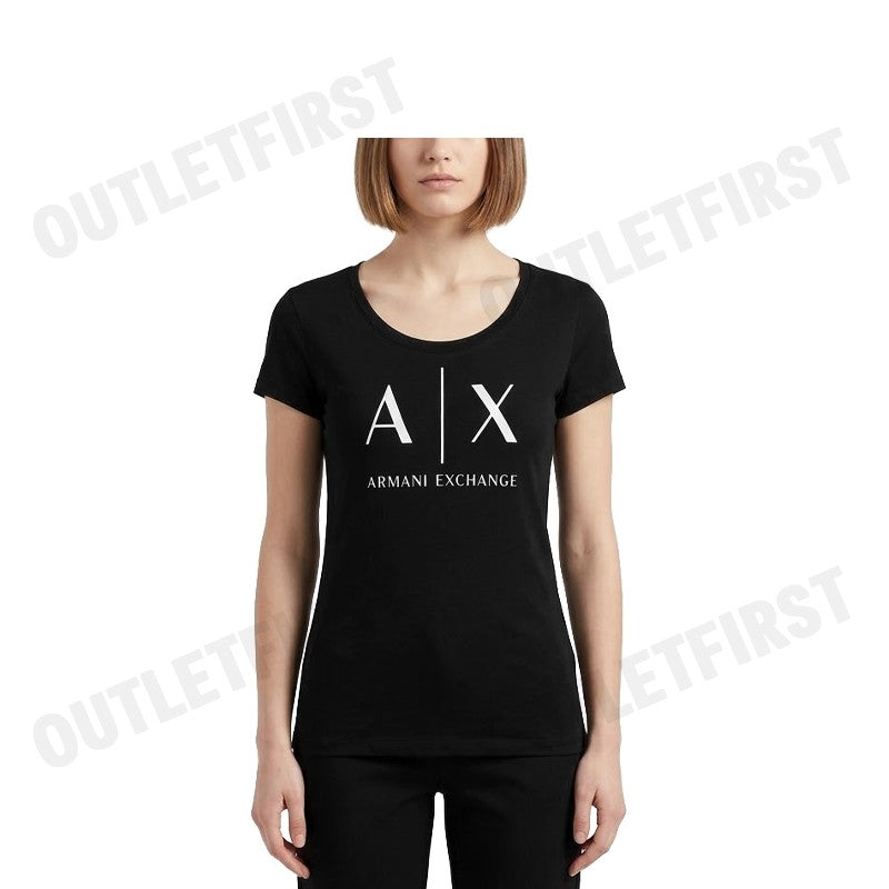 ARMANI EXCHANGE รุ่น PIMA COTTON PRINT LONG SLEEVE T-SHIRT CODE: 8NYT70 YJ16Z 1200 เสื้อยืดคอกลม เสื้อผู้หญิง แขนสั้น
