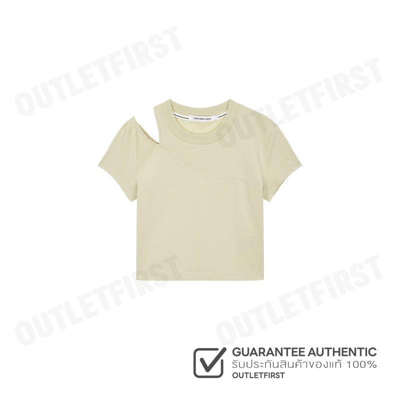 CALVIN KLEIN JEANS รุ่น WOMEN'S META CK BABY T-SHIRT CODE: J223338 LFU เสื้อครอป เสื้อยืดแขนสั้น เสื้อยืดผู้หญิง