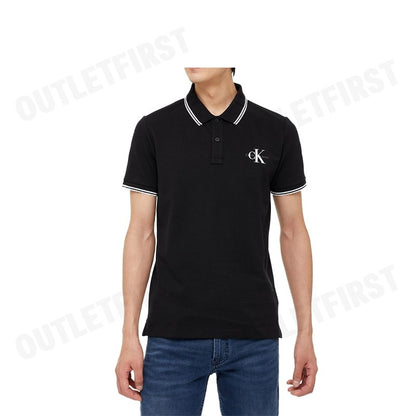 CALVIN KLEIN JEANS รุ่น MONOLOGO SLIM TIPPED POLO CODE: J324245 BEH เสื้อโปโล เสื้อโปโลแขนสั้น เสื้อโปโลผู้ชาย