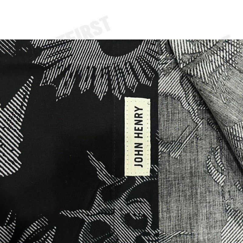 JOHN HENRY รุ่น MEN'S SHORT SLEEVES SLIM FIT SHIRT (BLACK) CODE: JH F424MSSSM32 เสื้อเชิ้ตแขนสั้น เสื้อเชิ้ตผู้ชาย
