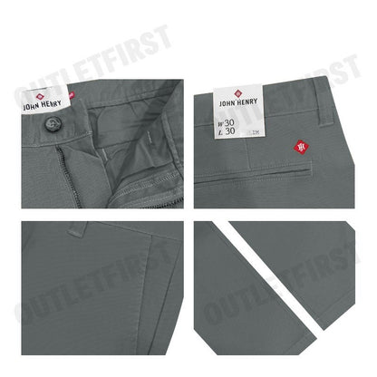 JOHN HENRY รุ่น MEN'S SLIM FIT PANTS (DK.GREY) CODE: JH F124MPTSM01 กางเกงขายาว กางเกงผู้ชาย กางเกงทำงาน