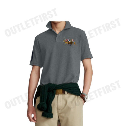 POLO RALPH LAUREN รุ่น CUSTOM SLIM FIT TRIPLE-PONY POLO SHIRT CODE: 710868798006 เสื้อโปโล เสื้อโปโลผู้ชาย โปโลแขนสั้น