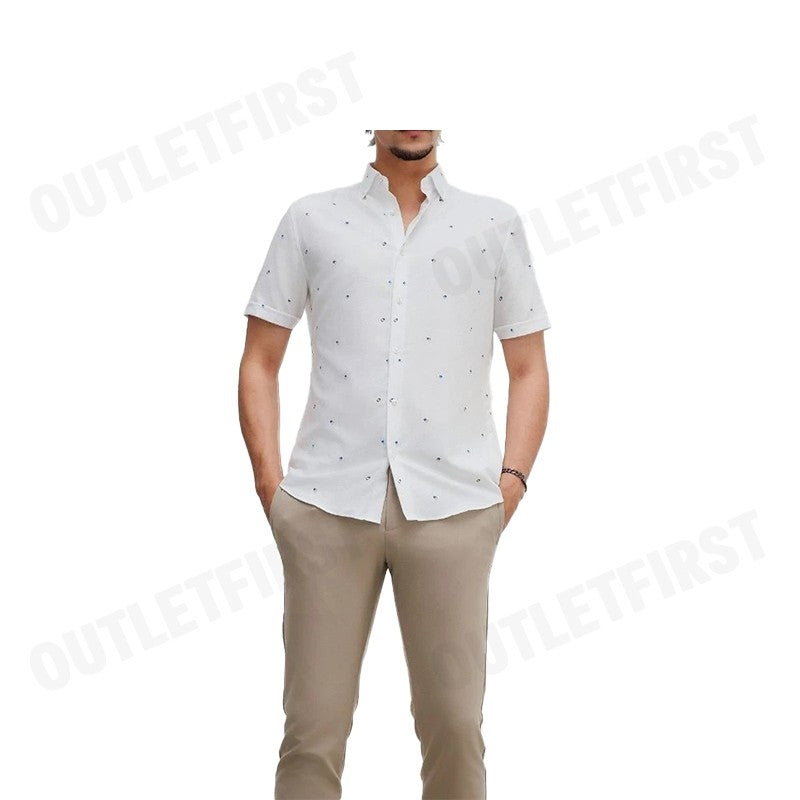 G2000 รุ่น MEN'S CASUAL SHORT-SLEEVED SHIRT CODE: 46130822 00 เสื้อเชิ้ตแขนสั้น เสื้อผู้ชาย เสื้อสีขาว