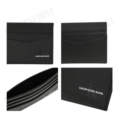 CALVIN KLEIN JEANS รุ่น MEN'S EMBOSSED LEATHER CARD HOLDER CODE: HP1630 001 กระเป๋าใส่การ์ด กระเป๋าผู้ชาย กระเป๋าสีดำ