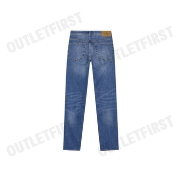 CALVIN KLEIN JEANS  รุ่น MEN'S 90 STRAIGHT FIT MID BLUE STONEWASH JEANS CODE: J326406 1A4 กางเกงยีนส์ผู้ชาย กางเกงขายาว