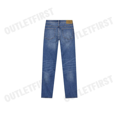 CALVIN KLEIN JEANS  รุ่น MEN'S 90 STRAIGHT FIT MID BLUE STONEWASH JEANS CODE: J326406 1A4 กางเกงยีนส์ผู้ชาย กางเกงขายาว