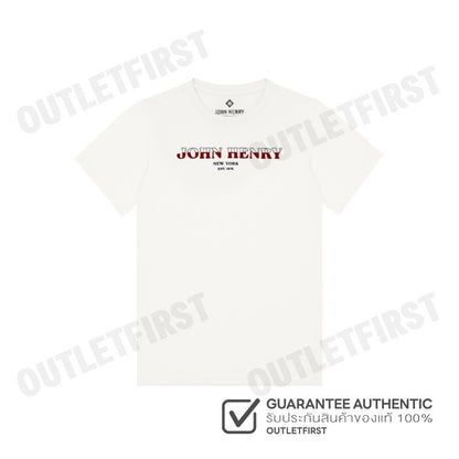 JOHN HENRY รุ่น MEN'S SLIM FIT T-SHIRT (WHITE) CODE: JH S125MTSSM27 เสื้อยืดคอกลมผู้ชาย เสื้อสีขาว เสื้อจอร์นเฮนรี่