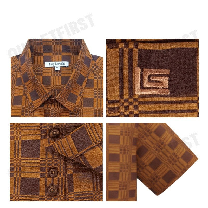GUY LAROCHE รุ่น MAN'S SHORT SLEEVES SHIRT CODE: BAC9203W3BR เสื้อเชิ้ต เสื้อแขนสั้น เสื้อผู้ชาย